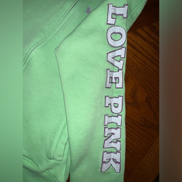 VS PINK ~ Green (Vintage) “Love Pink” Sweatshirt / Hoodie - Picture 10 of 15